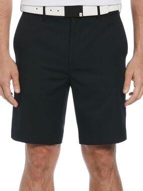 PGA Tour Black Flat Front Performance Golf Shorts
